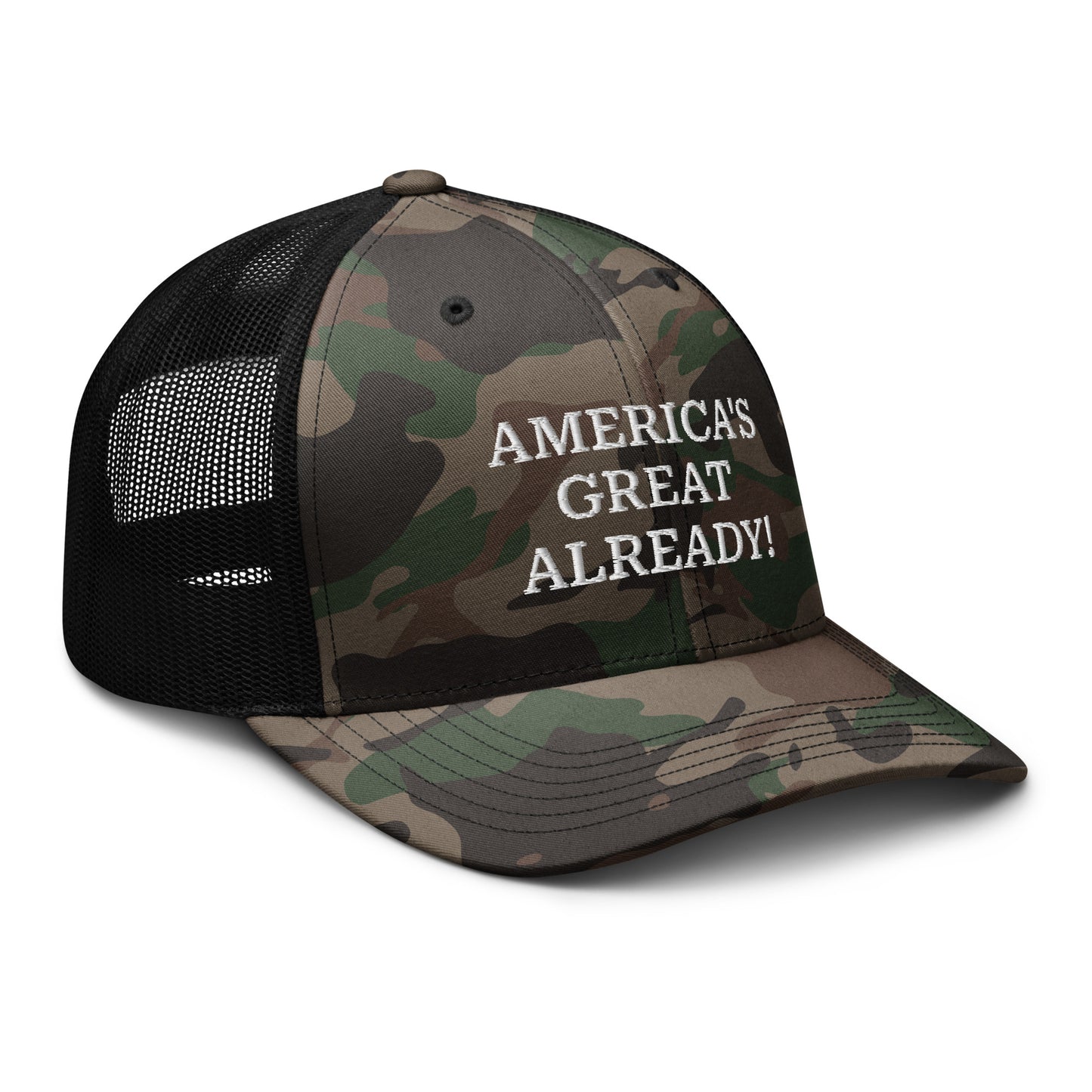 America's Great Already! Camouflage trucker hat