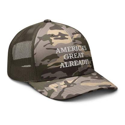 America's Great Already! Camouflage trucker hat