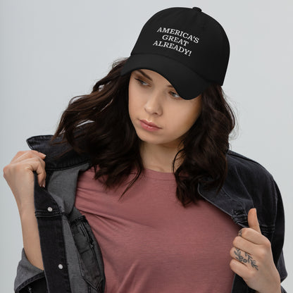 "America's Great Already!" Baseball Cap – White Lettering