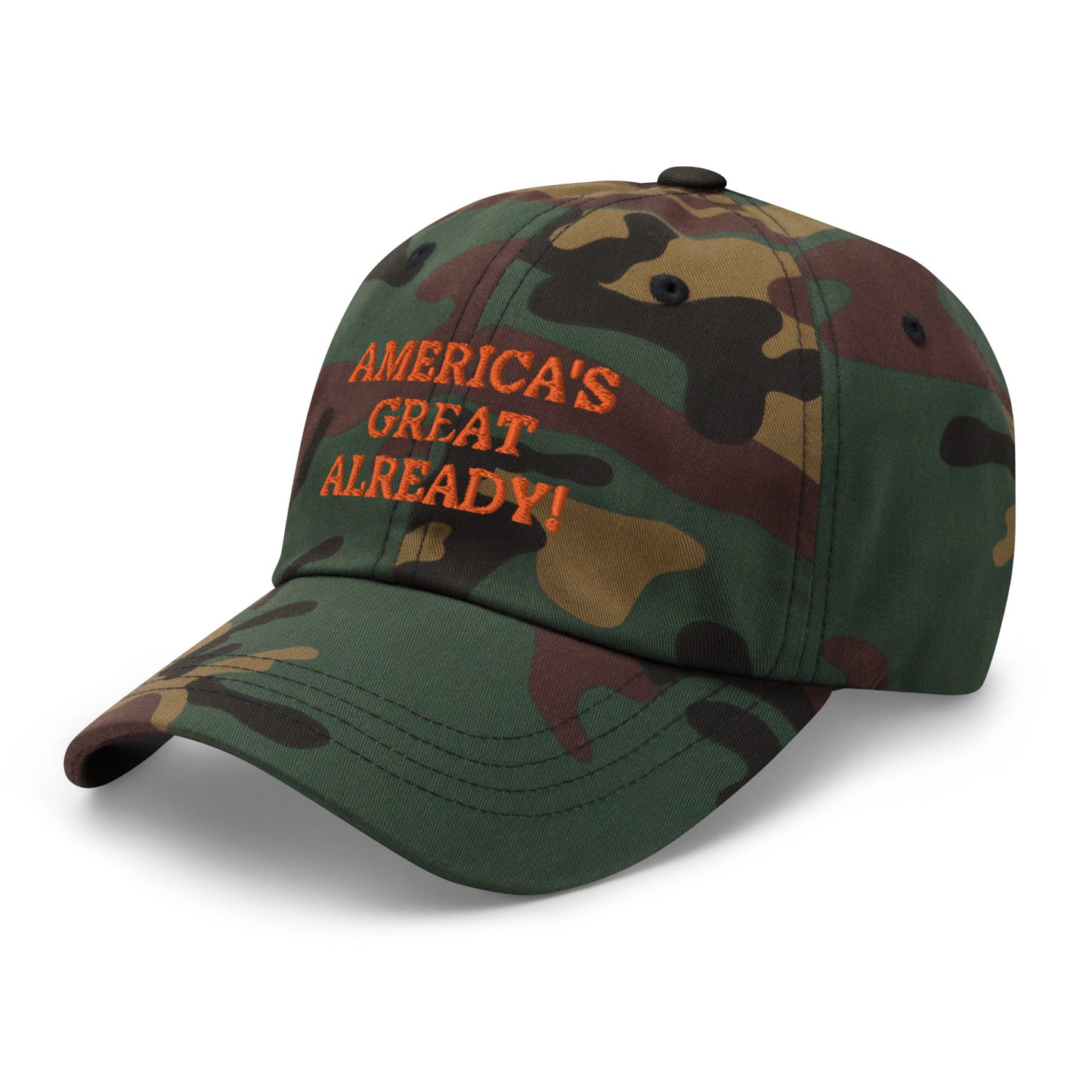 "America's Great Already!" Baseball Cap – Orange Lettering