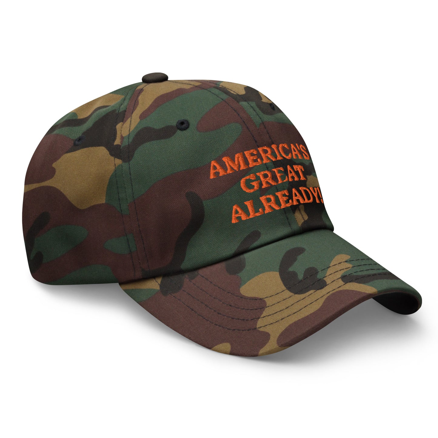 "America's Great Already!" Baseball Cap – Orange Lettering