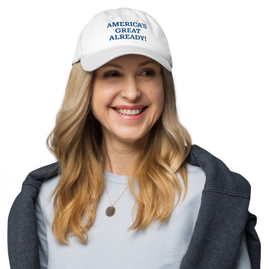 "America's Great Already!" Baseball Cap – Blue Lettering