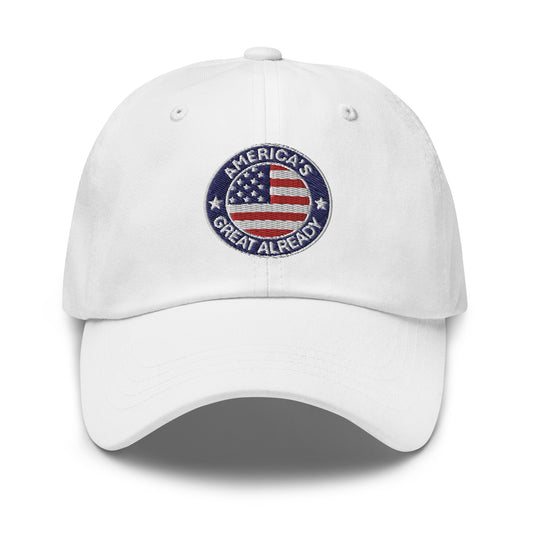 Great Already Patriotic Badge Cap in White