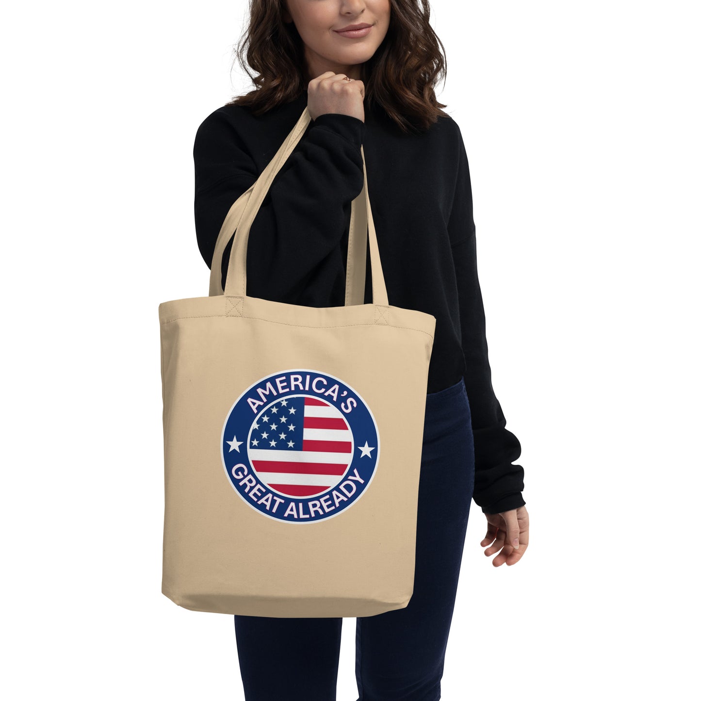 "Great Already Patriotic Badge" Eco Tote Bag